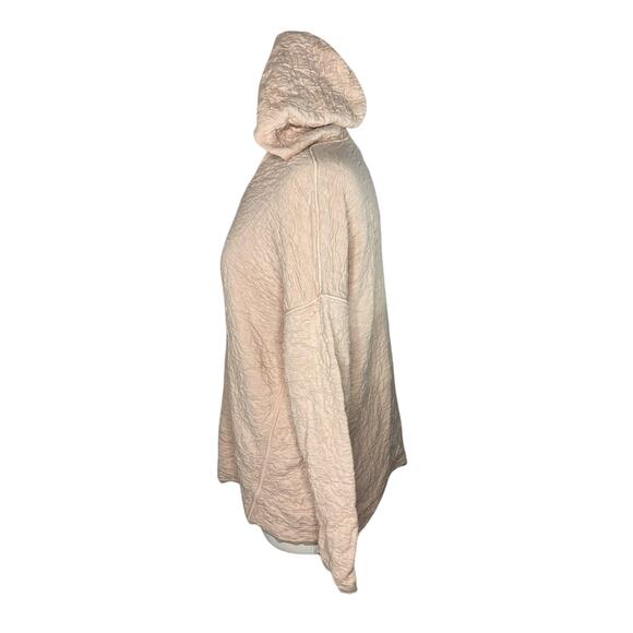 J.JILL Reversible Crinkle Knit Rayon Hoodie Sweater Peach Pumpkin Orange Small - Picture 2 of 12